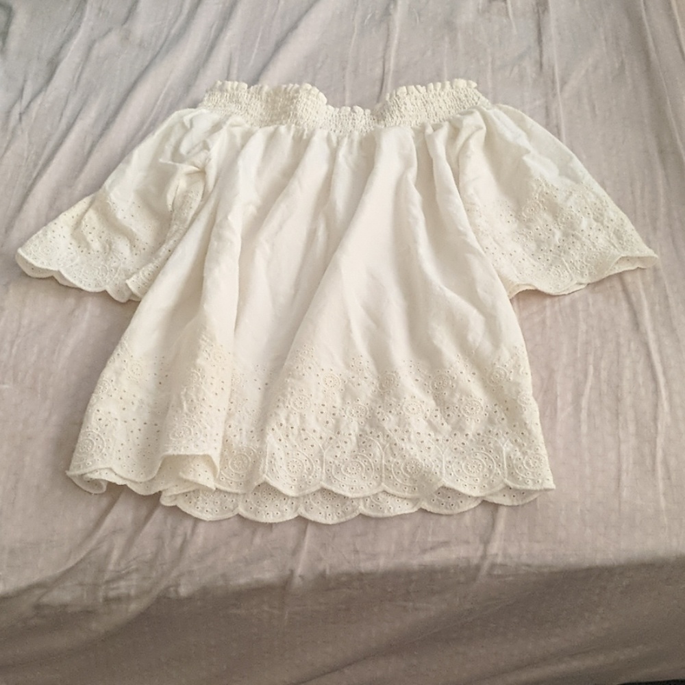 Abercrombie & Fitch Off shoulder top white summer